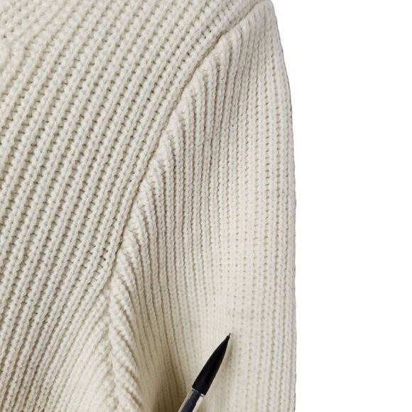 NEW Grandpa Shawl Collar Long Cardigan Sweater S Tunic Cream Ivory Long Sleeve - Picture 4 of 6